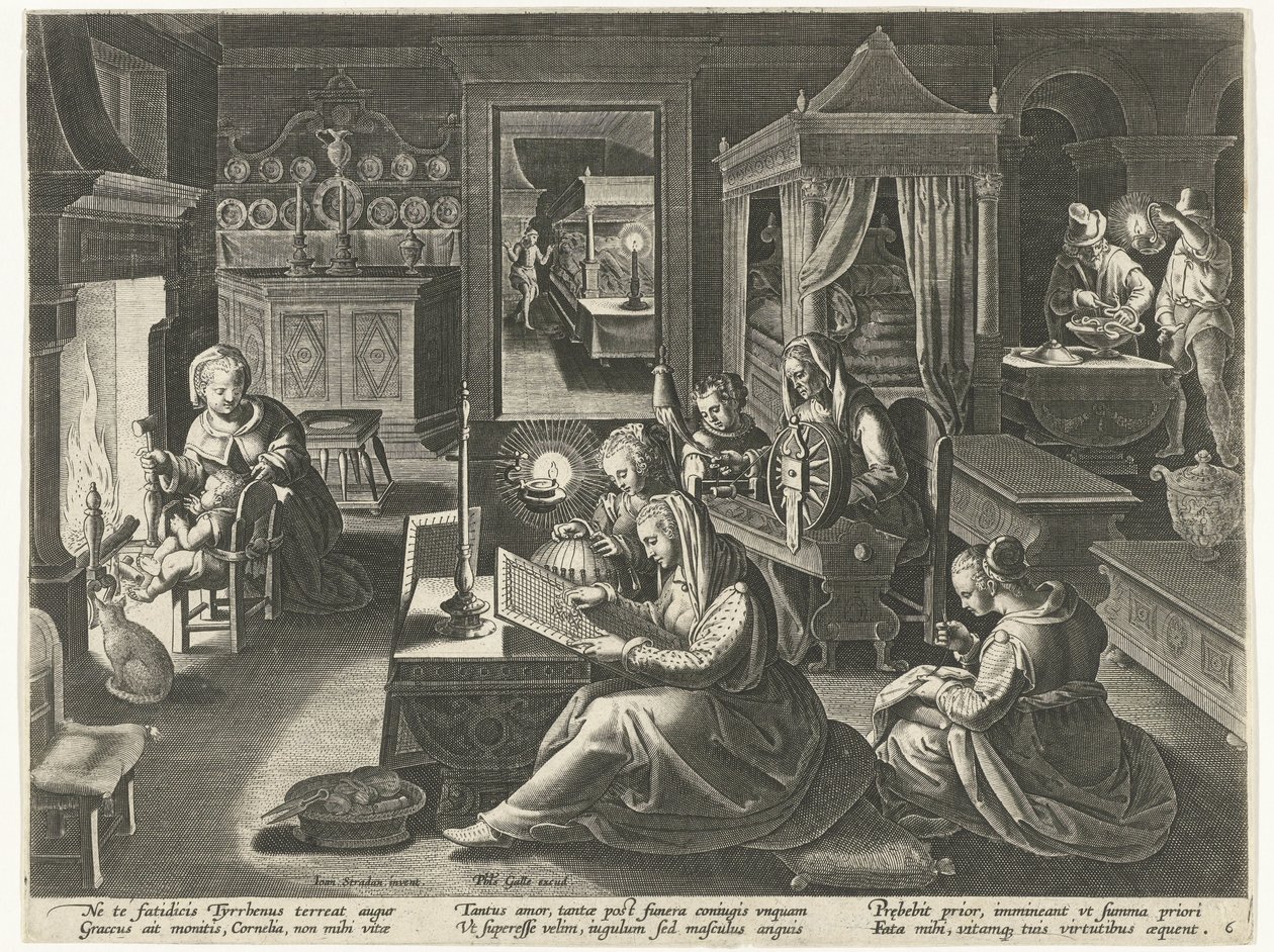 Cornelia, la madre virtuosa de los Gracchi Mujeres romanas famosas (título de la serie) de Theodoor Galle