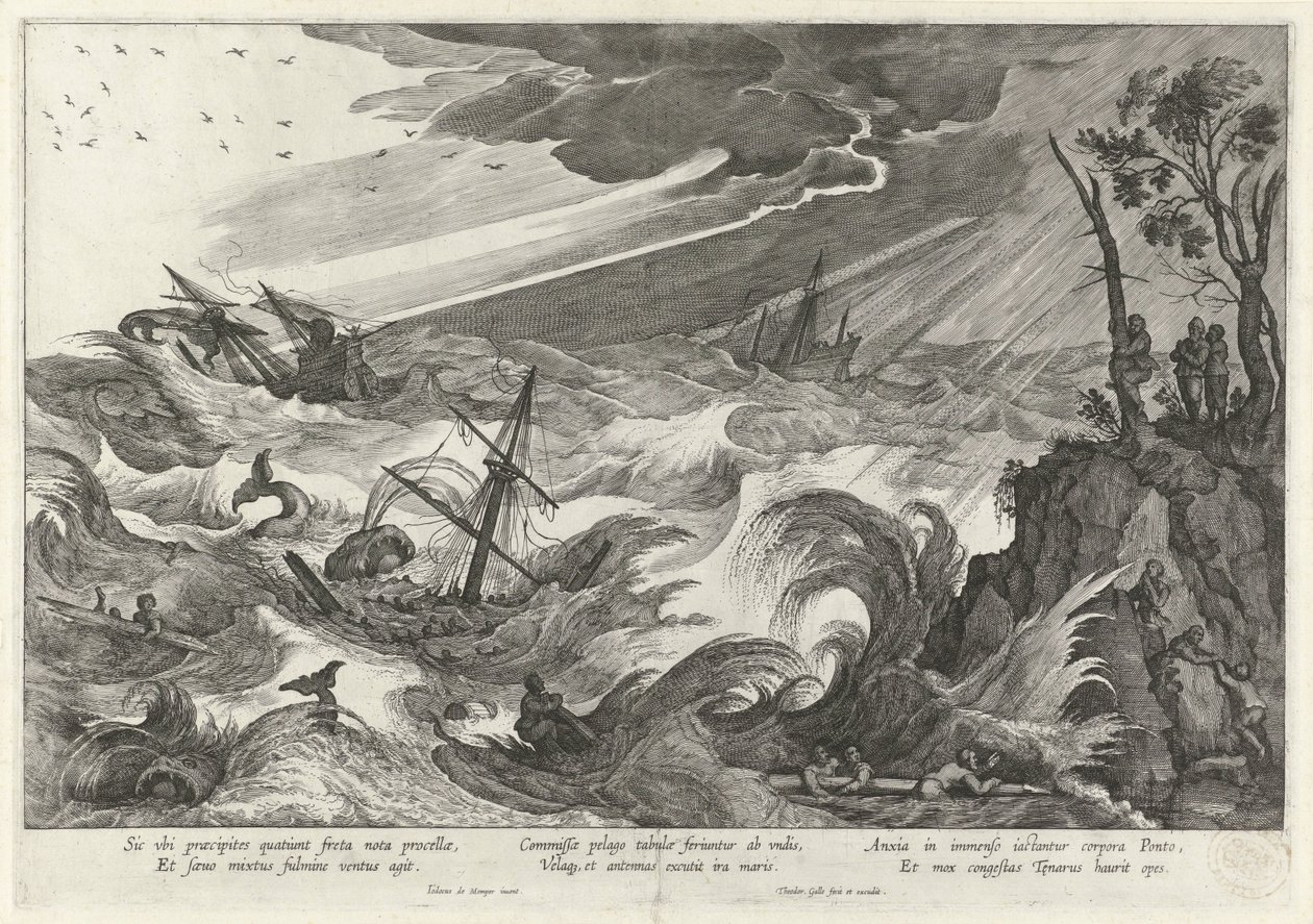 Otoño: tormenta en el mar Las cuatro estaciones (título de la serie) de Theodoor Galle