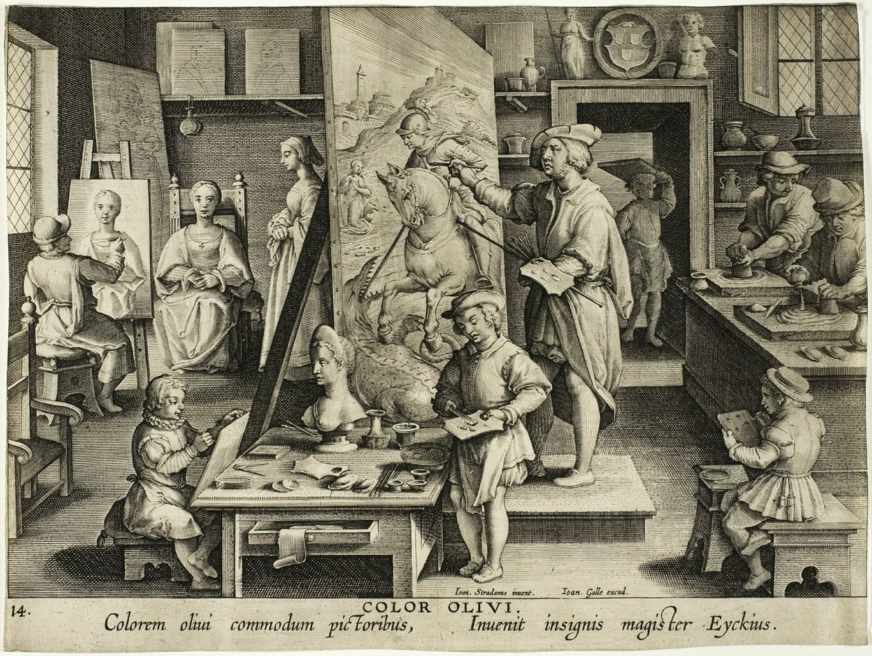 La invención de la pintura al óleo de Theodoor Galle