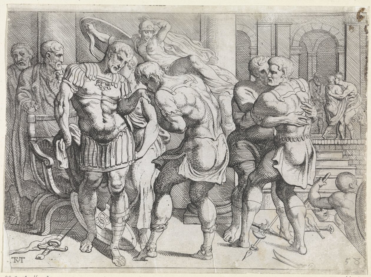 Reconciliación entre Odiseo y los rebeldes de Ítaca Los trabajos de Odiseo (título de la serie) de Theodoor van Thulden