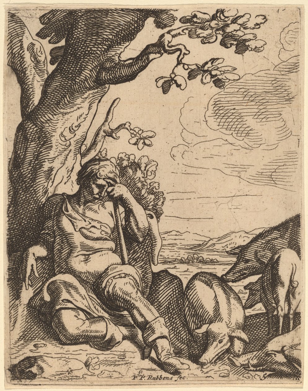 El hijo pródigo entre los cerdos de Theodoor van Thulden after Sir Peter Paul Rubens