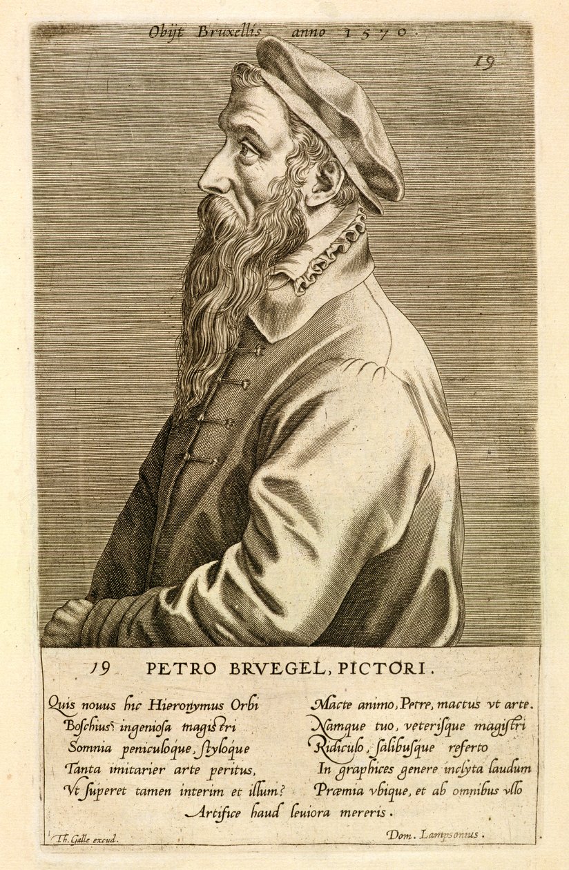 Retrato de Pieter Brueghel el Viejo (c.15278-69) pub. 1572 de Theodor Galle