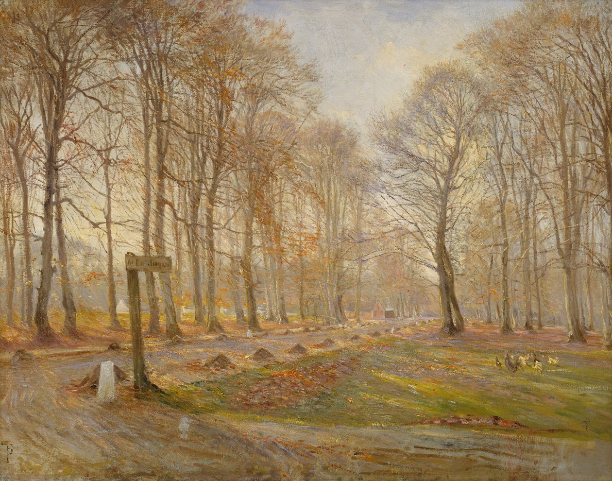 Día de finales de otoño en el parque de ciervos de Jægersborg, al norte de Copenhague de Theodor Esbern Philipsen