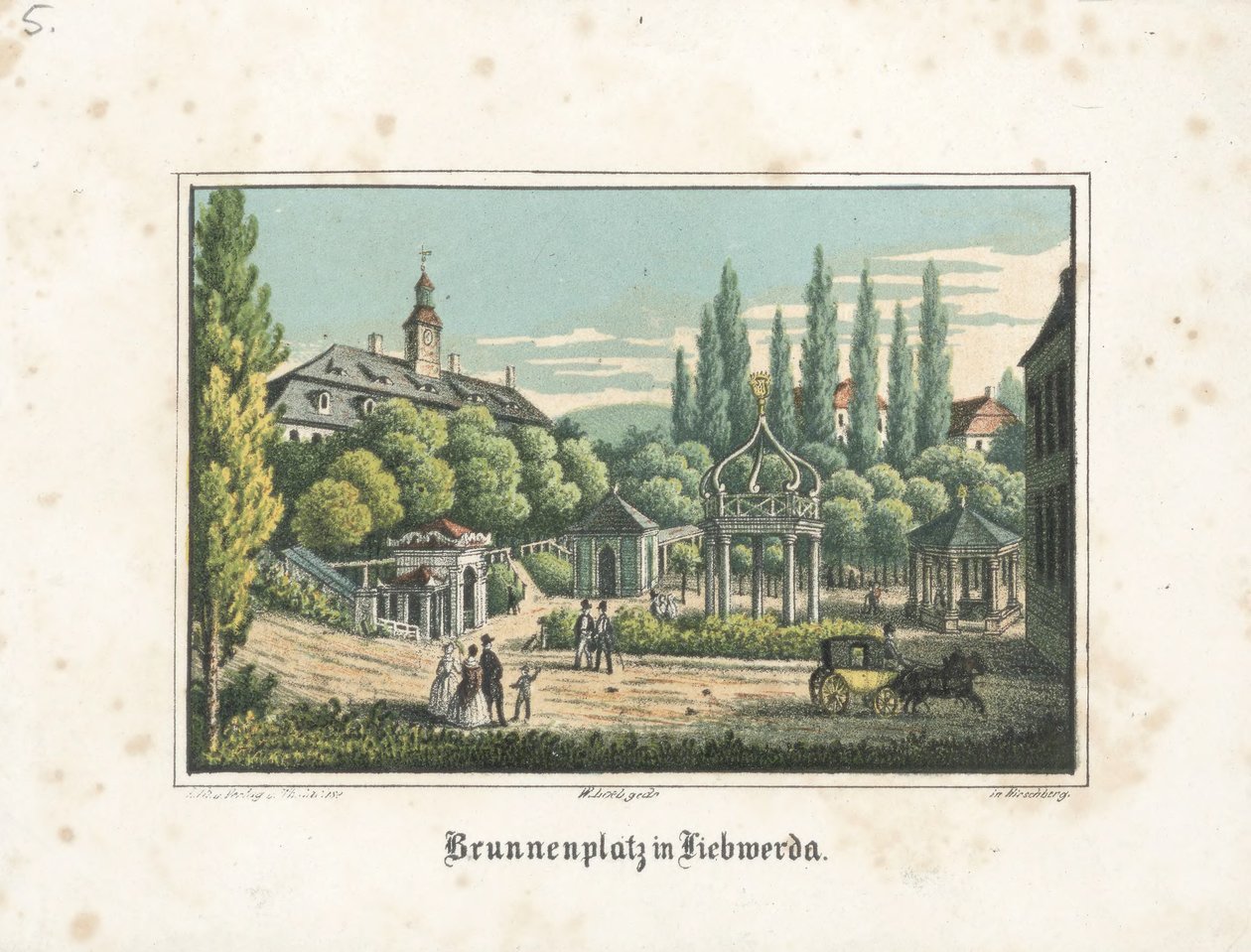 Plaza de la fuente en Liebwerda de Theodor Sachse
