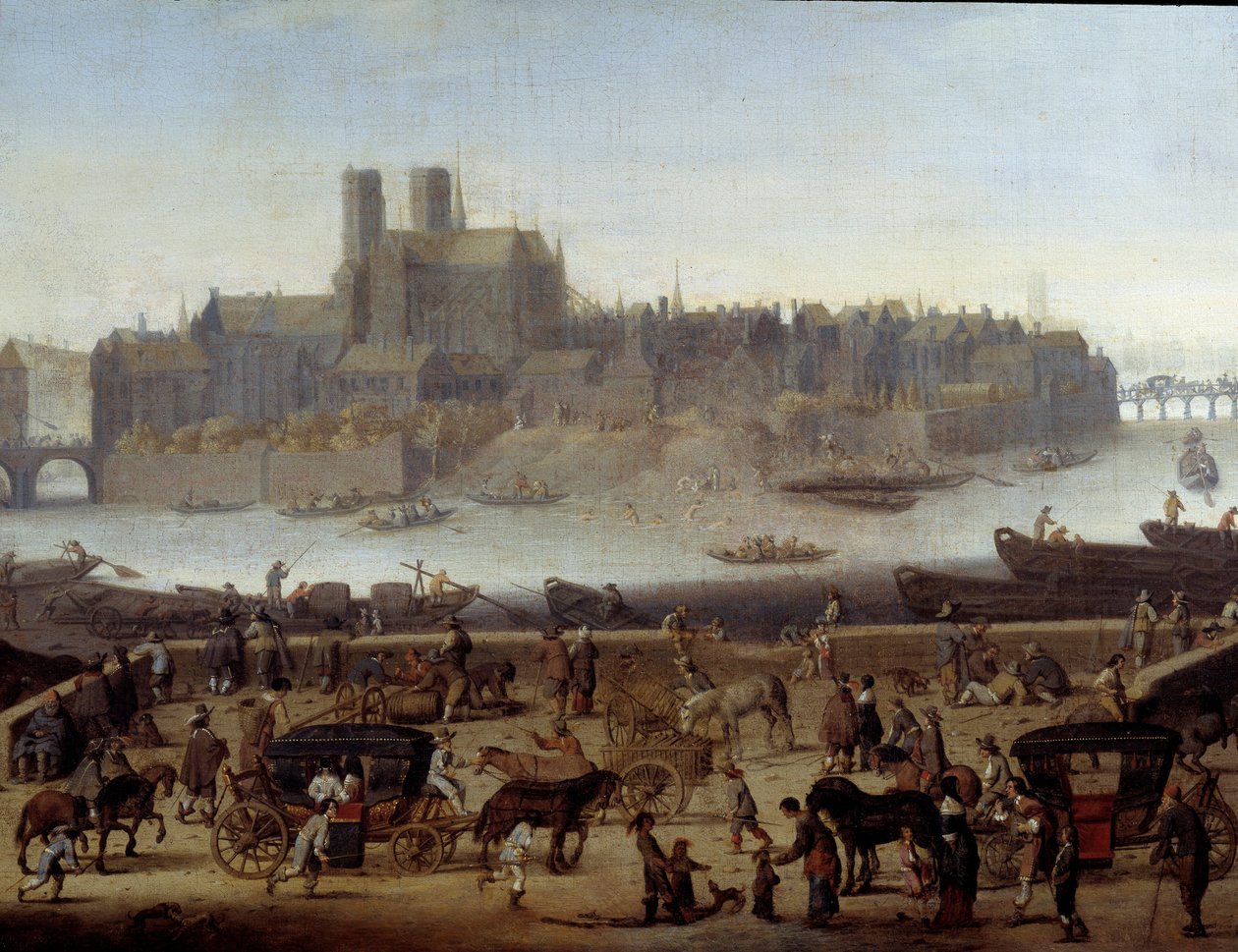 El muelle y el puente de la Tournelle en París (detalle) de Theodor (attr. to) Matham