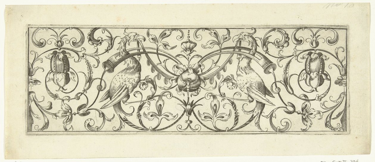 Garzas con guirnalda Frisos con pájaros y enredaderas de hojas estilizadas (título de la serie) de Theodor Bang