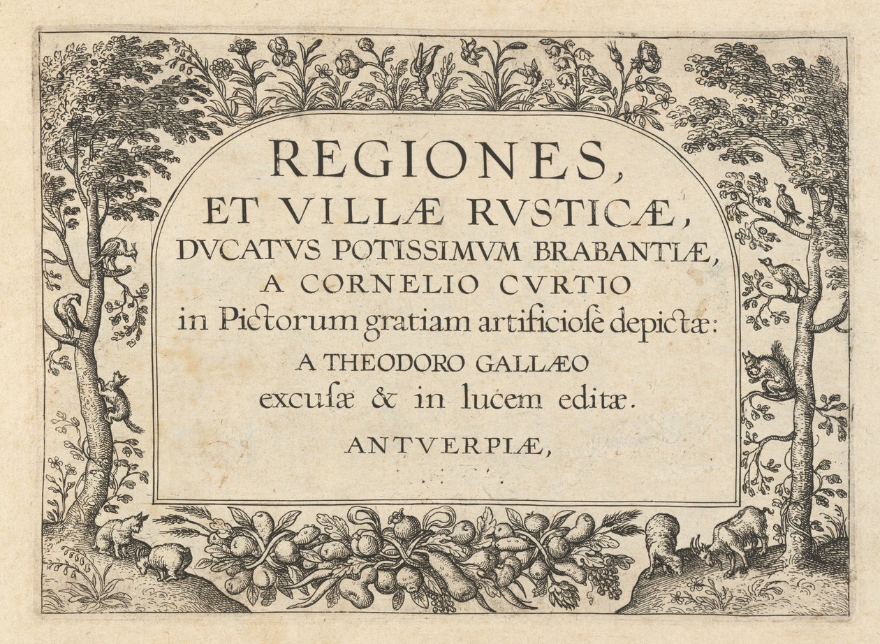 Página de Título para "Regiones et Villae Rusticae" de Theodor Galle