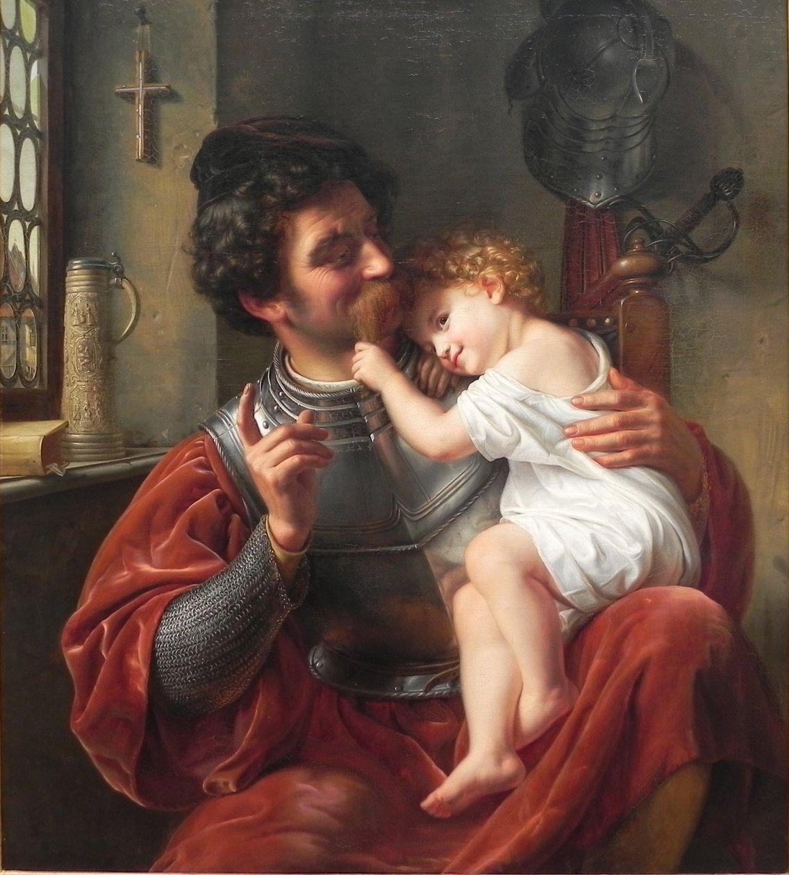 Alemán: Der Krieger und sein Kind El guerrero y su hijo de Theodor Hildebrandt