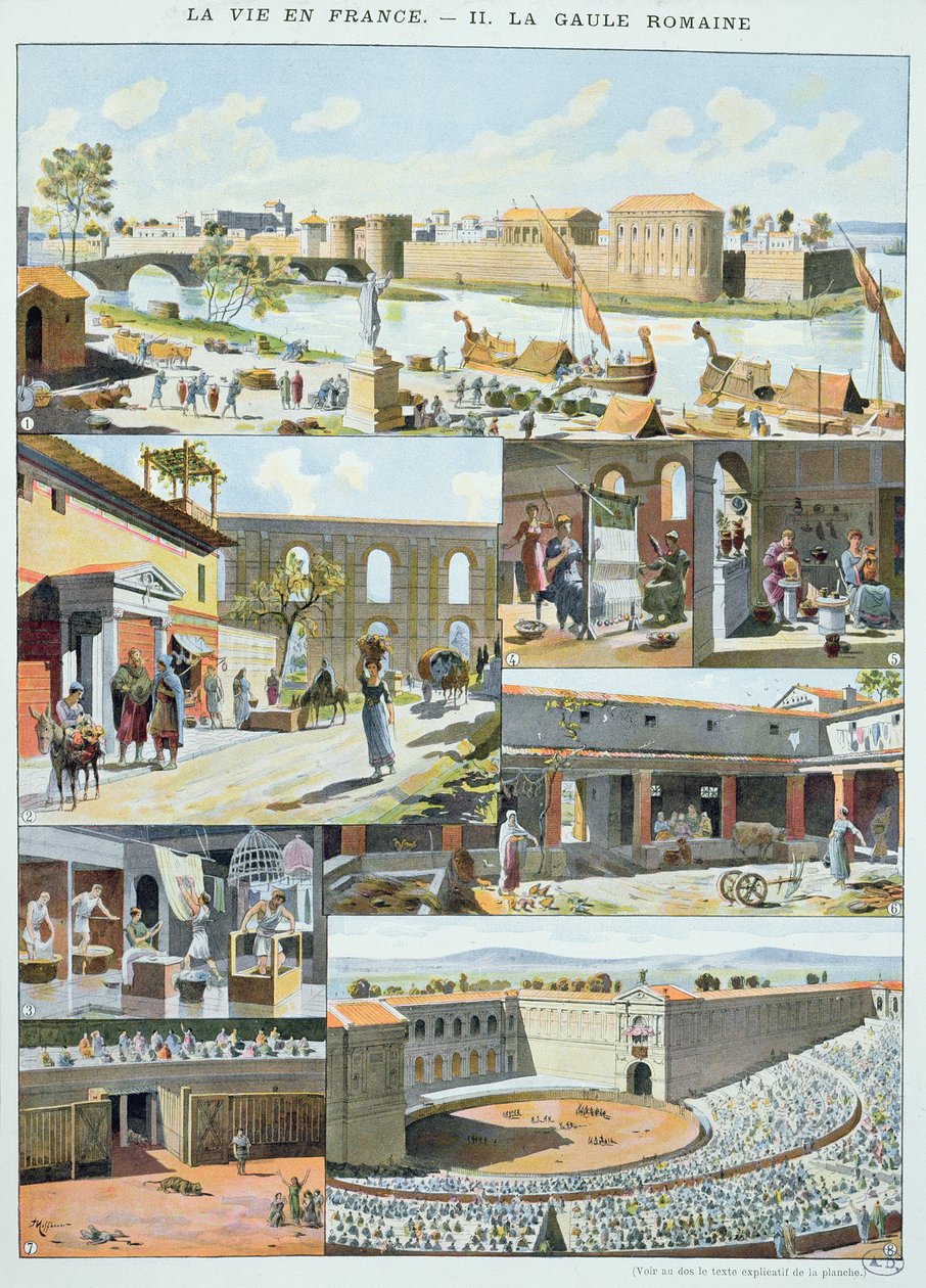 Escenas de la vida diaria en París durante el período del Imperio Romano, c.1900 de Theodor Josef Hubert Hoffbauer