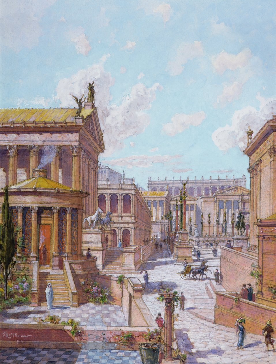 El Foro Romano de la Antigüedad, 1914 de Theodor Josef Hubert Hoffbauer
