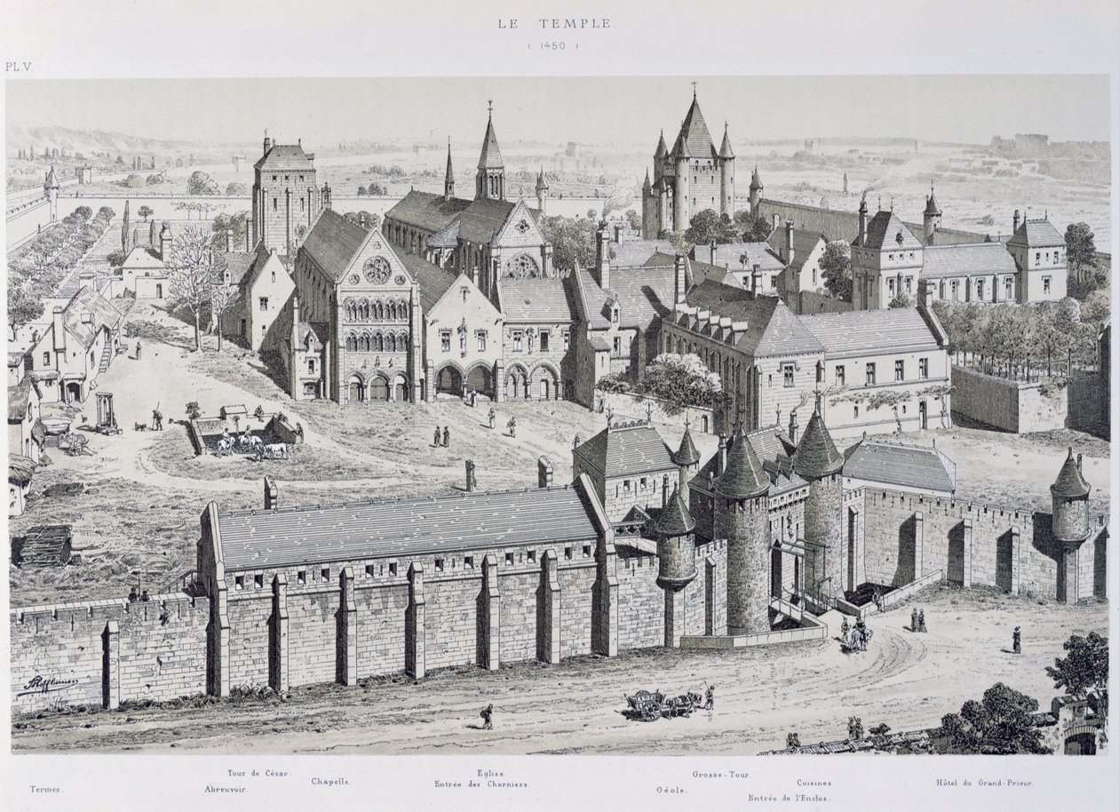 Vista del Templo en 1450, ilustración de 