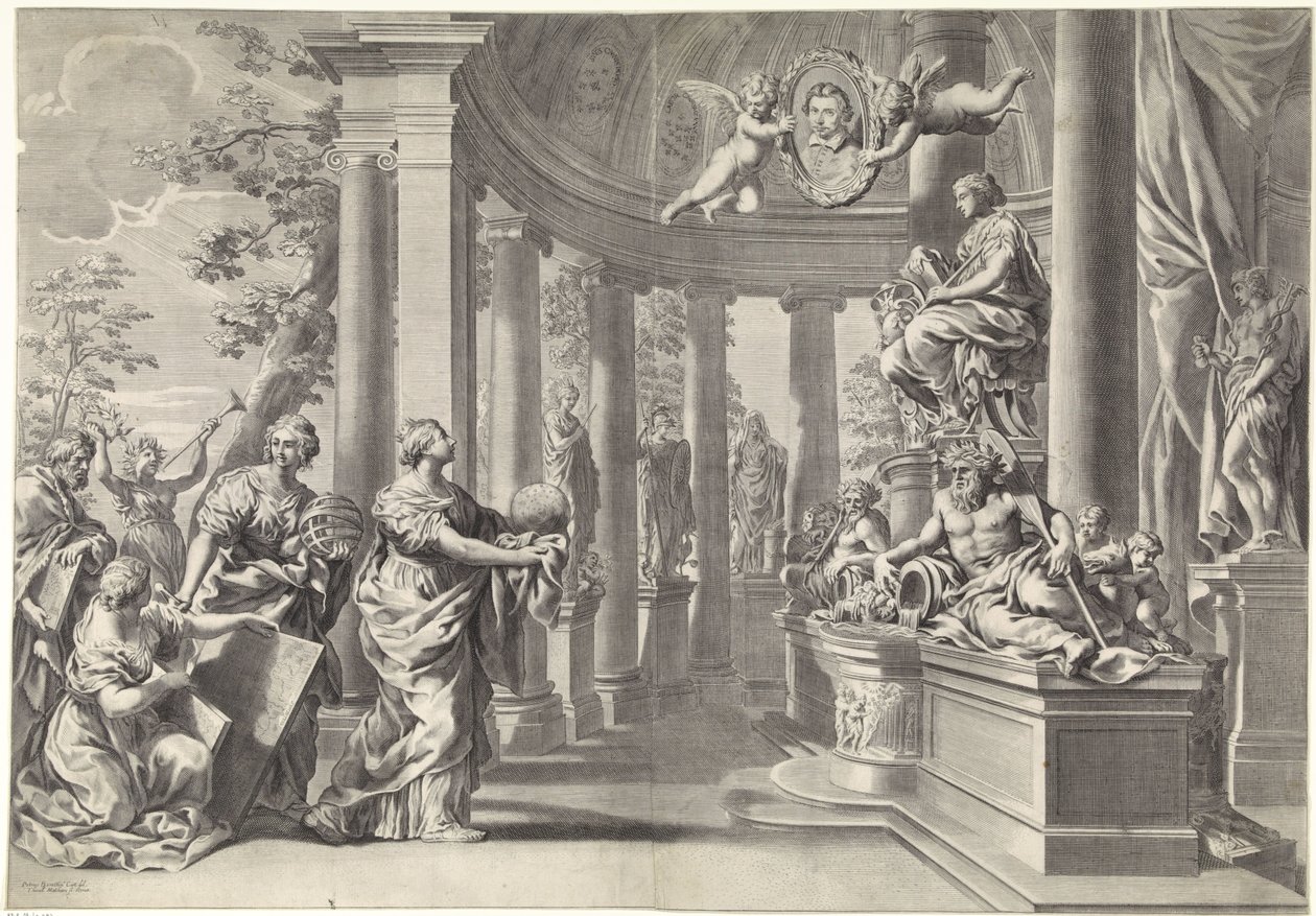 Representación alegórica: el templo de la sabiduría (Sapienta) de Theodor Matham