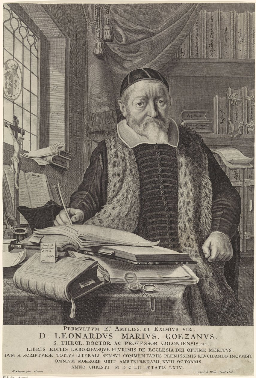 Retrato de Leonard Marius van der Goes en un estudio de Theodor Matham