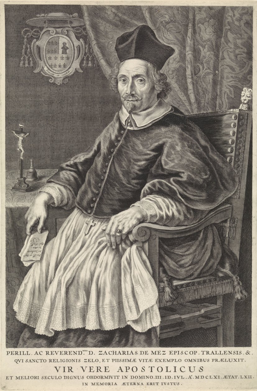 Retrato de Zacharias de Mez, obispo de Tralles de Theodor Matham