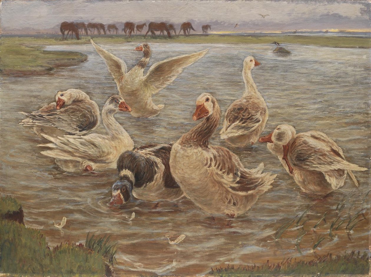 Gansos en la isla de Saltholm de Theodor Philipsen