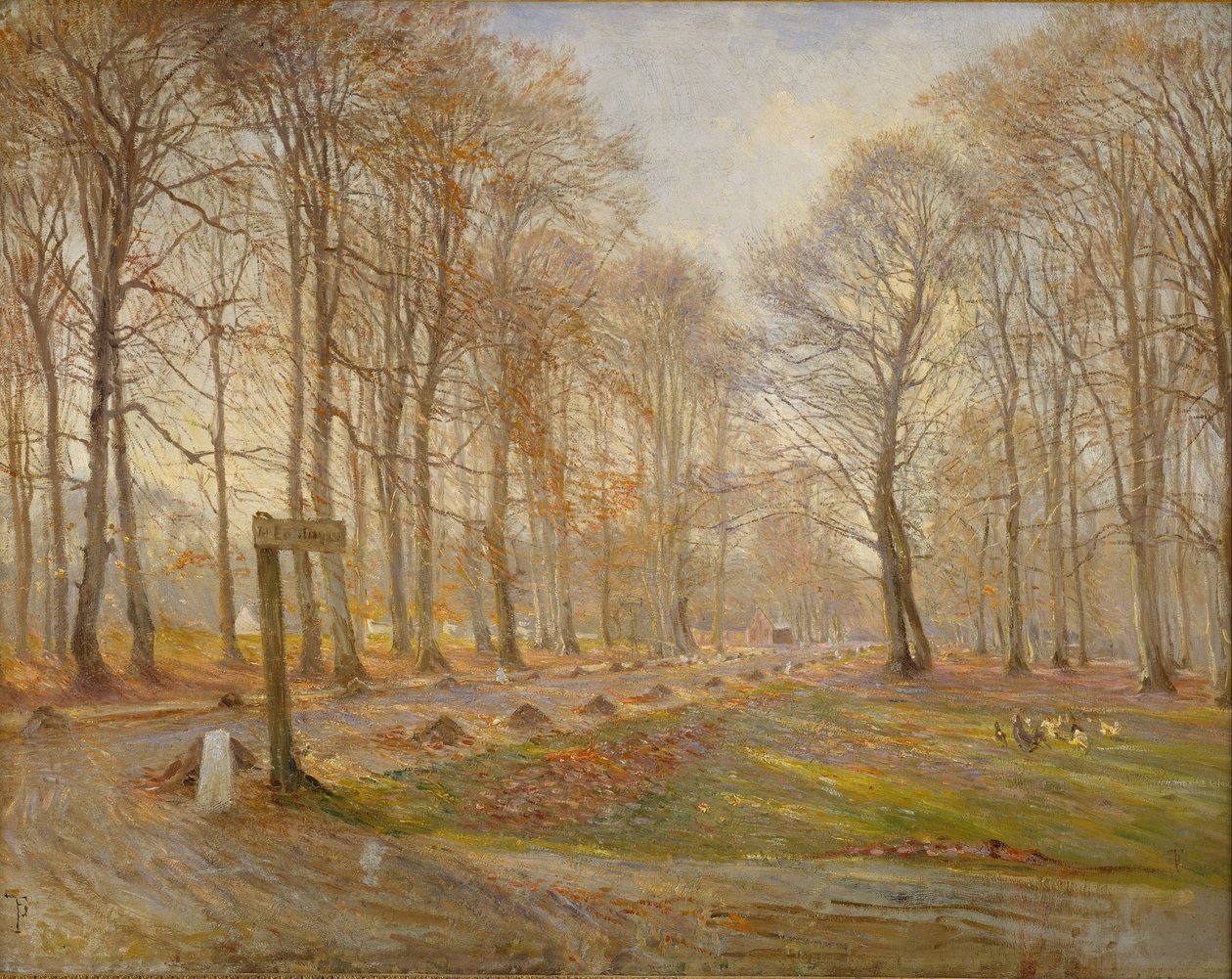 Día de finales de otoño en el parque de ciervos de Jægersborg, al norte de Copenhague de Theodor Philipsen
