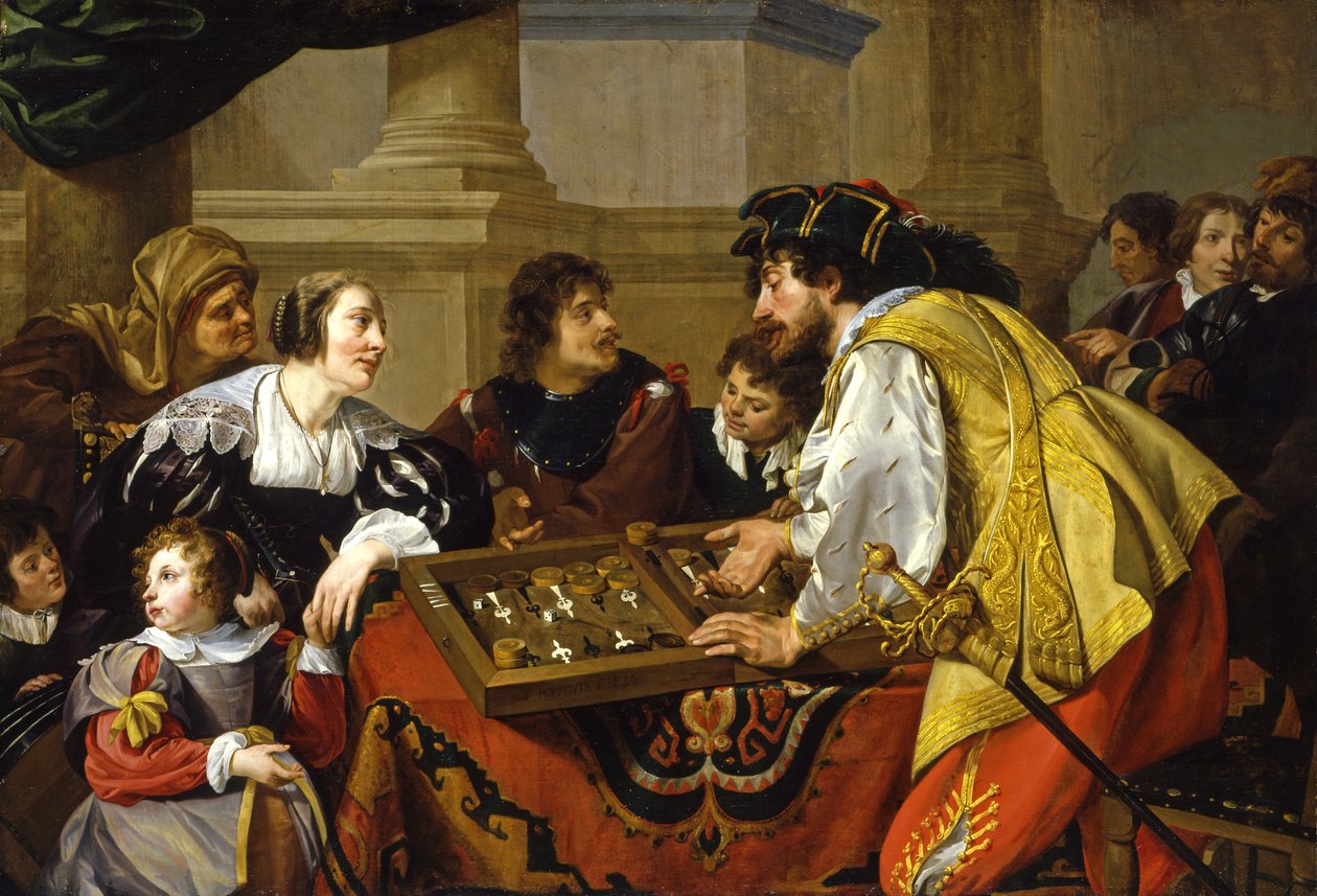 Los jugadores de backgammon, 1634 de Theodor Rombouts