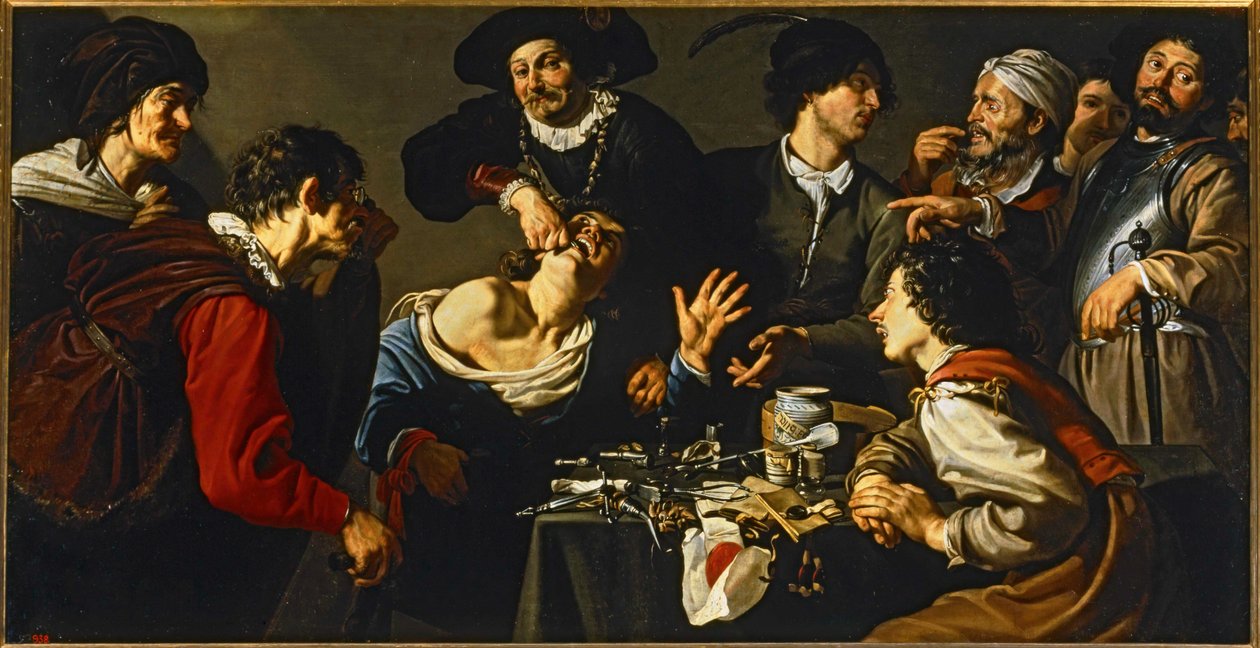 El dentista charlatán ... (pintura sobre lienzo) de Theodor Rombouts