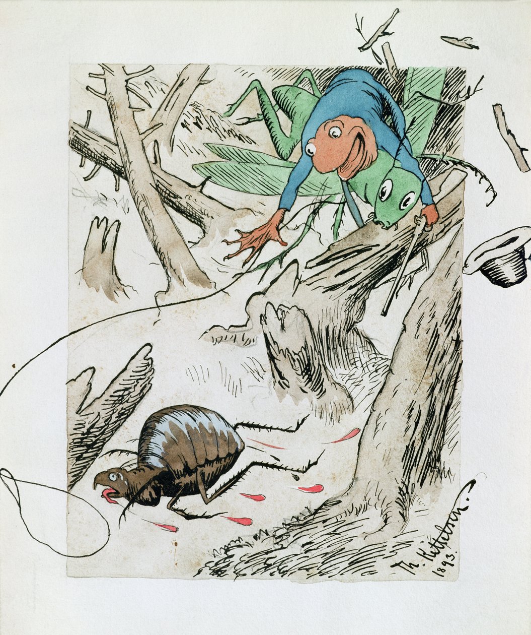 Caza de pulgas en la selva virgen de Theodor Kittelsen