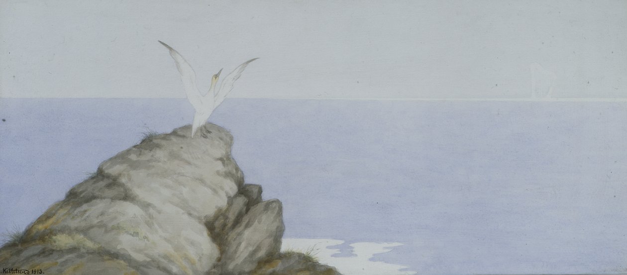 Ave marina (acuarela sobre papel) de Theodor Kittelsen