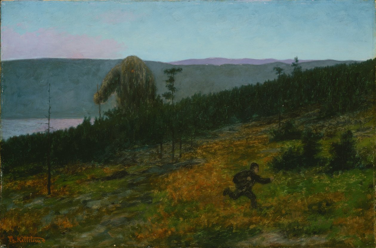 El chico de ceniza y el trol de Theodor Kittelsen