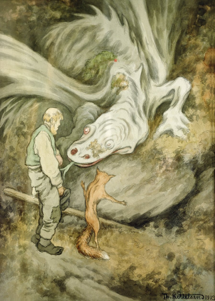 El mundo no paga diferente mi querido dragón de Theodor Kittelsen