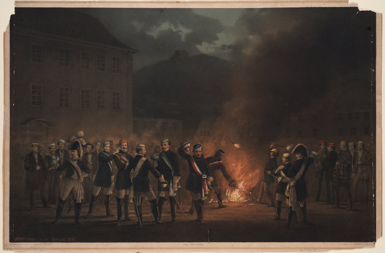 Procesión de antorchas en Heidelberg el 30 de enero de 1857, 1857 de Theodor Verhas