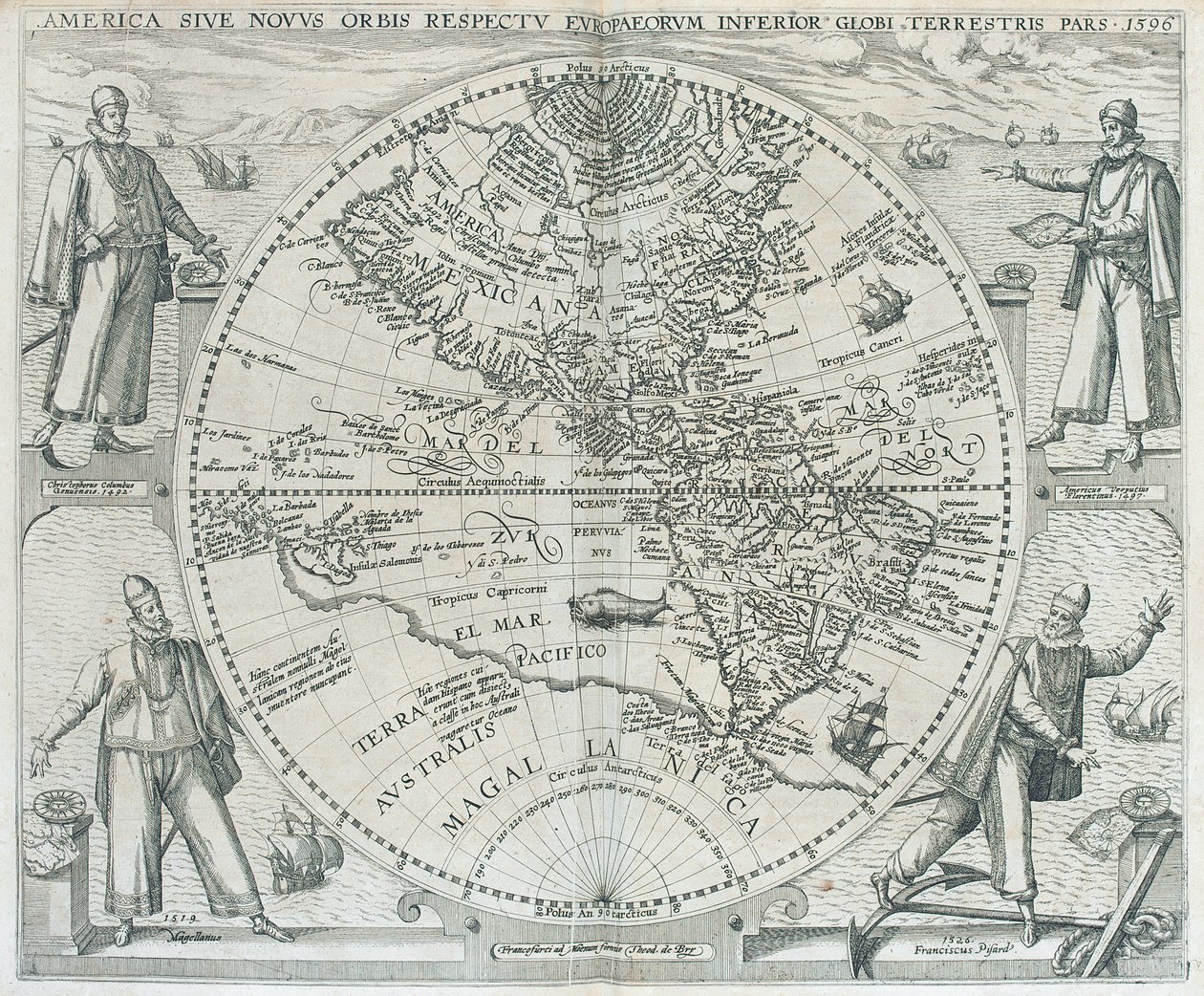 Un mapa de las Américas, 1590-1601 de Theodor de Bry