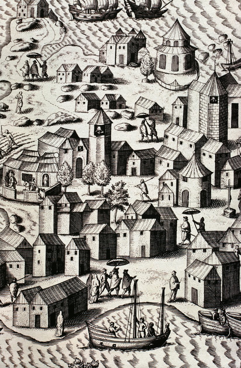 Puerto de Macao en China de Theodor de Bry