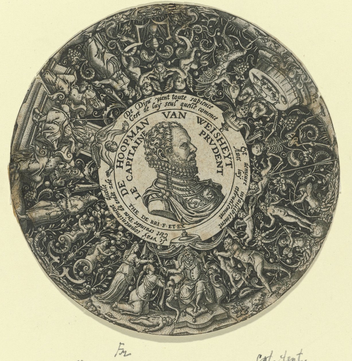 Retrato de Guillermo I, Príncipe de Orange De Hoopman van Weisheyt / Le Capitaine Prudent (título sobre el objeto) de Theodor de Bry