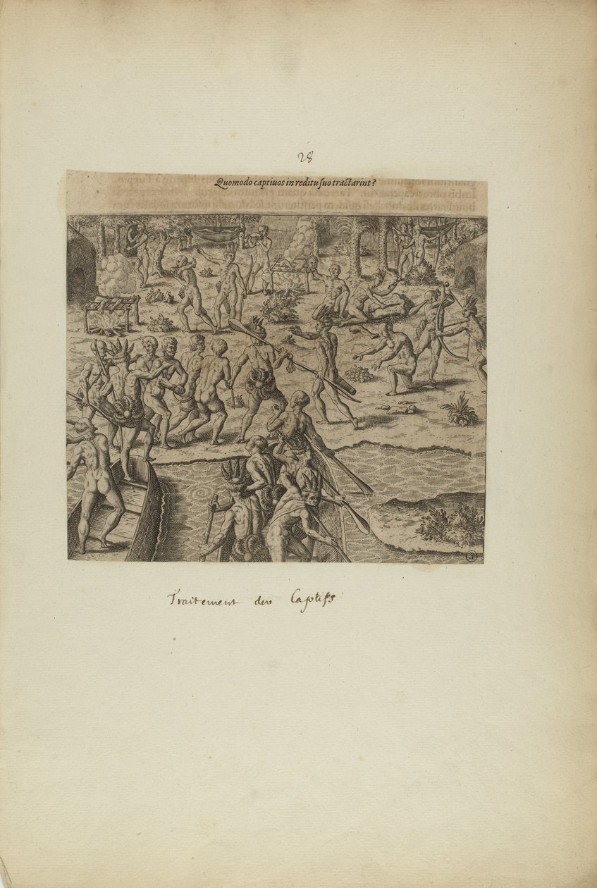 Quomodo Captivos in Reditu Suo Tractarint() (del libro, Americae, tercera parte) de Theodor de Bry