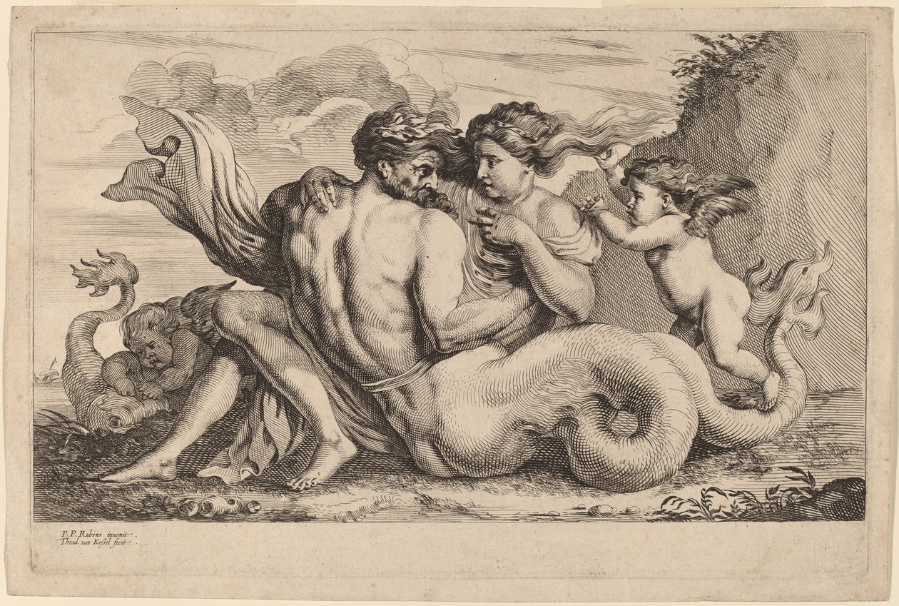 Sirena y Tritón de Theodor van Kessel after Sir Peter Paul Rubens