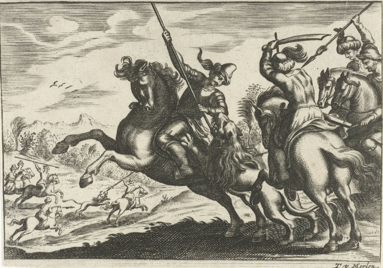 caza de leones de Theodor van Merlen (II)