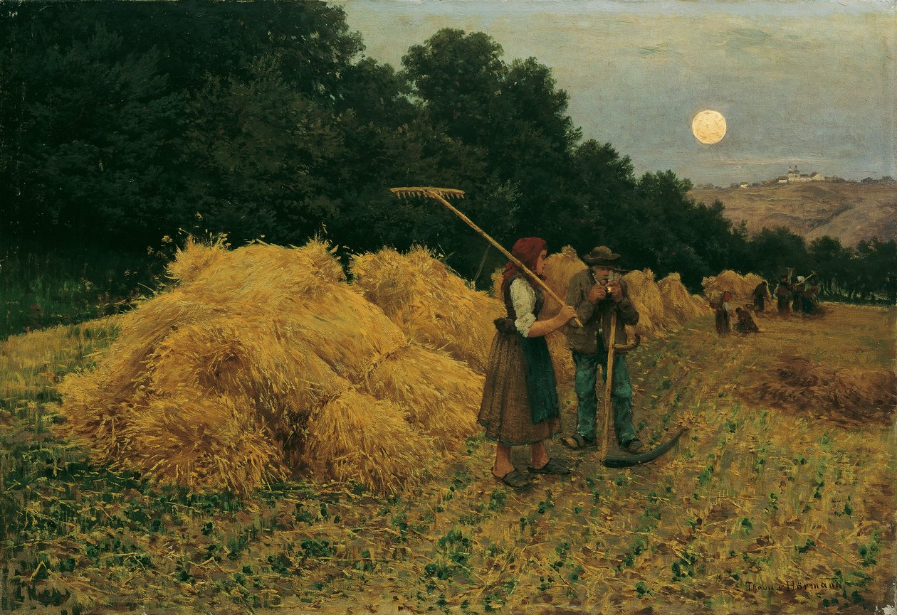 Salida de la luna después de la cosecha I de Theodor von Hormann