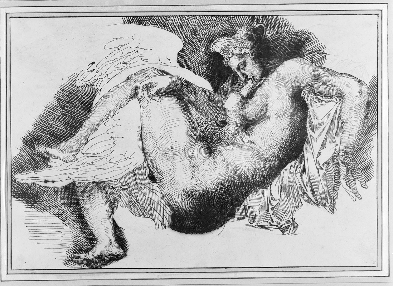 Leda, según un dibujo de Miguel Ángel Buonarroti (1475-1564) 1822 de Theodore Gericault