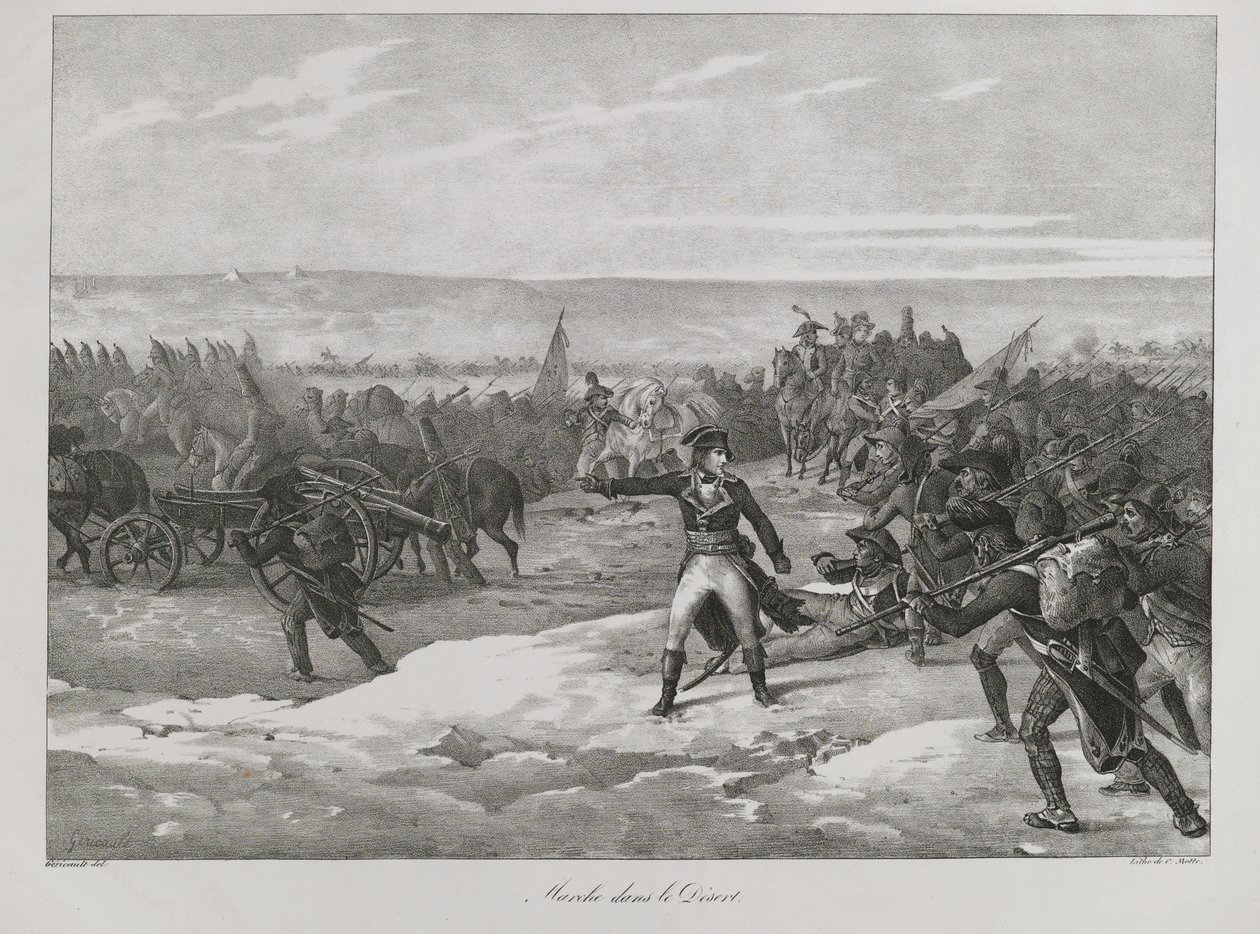 Marcha en el desierto, 1823 de Theodore Gericault