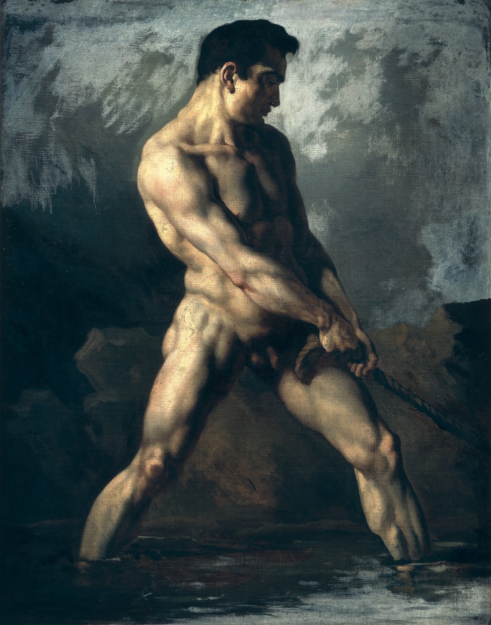 Estudio de un desnudo masculino de Theodore Gericault