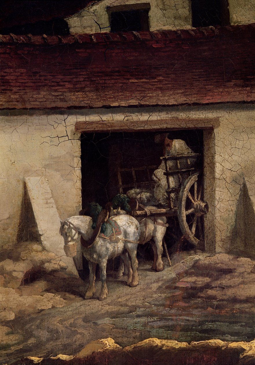 El Horno en la Fábrica de Yeso (detalle) de Theodore Gericault