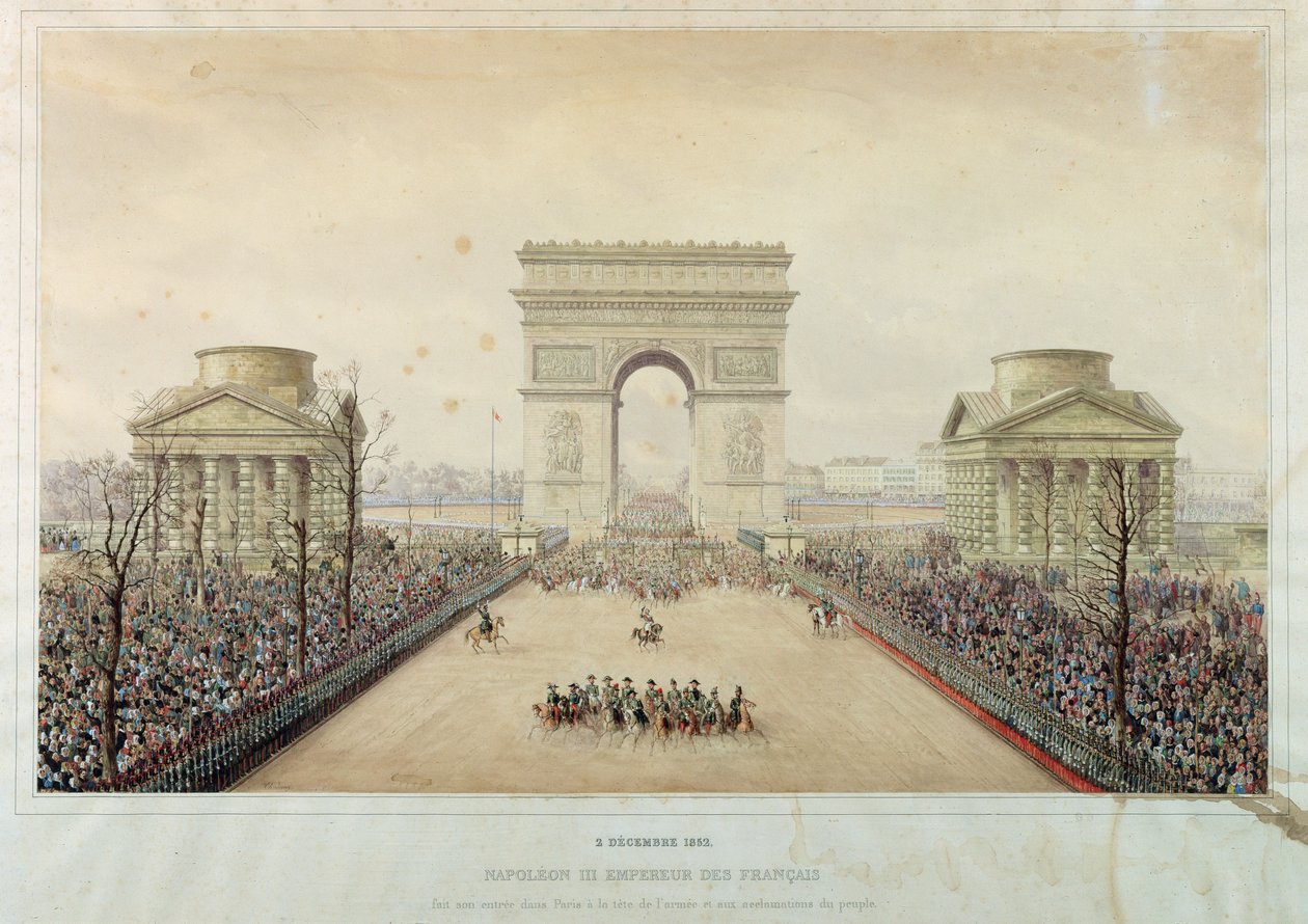 Entrada de Napoleón III en París, a través del Arco de Triunfo, el 2 de diciembre de 1852 de Theodore Jung