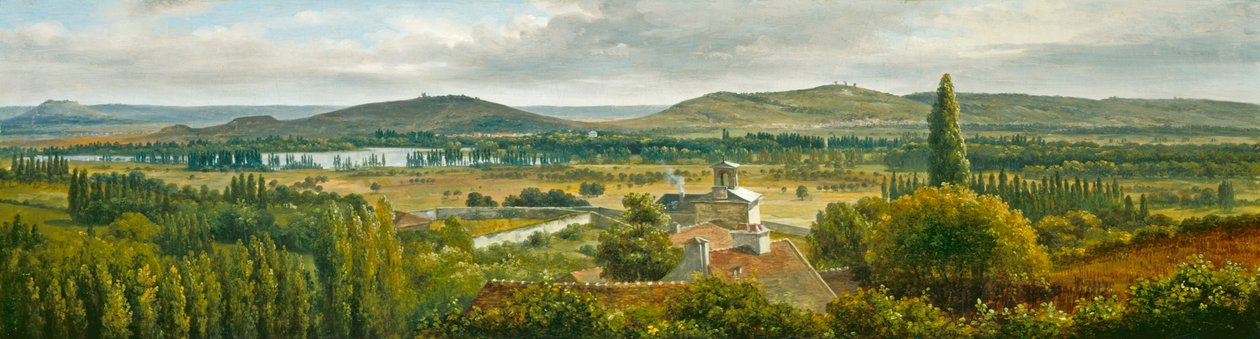 Vista panorámica de la Île-de-France, c. 1830 de Pierre Etienne Theodore Rousseau