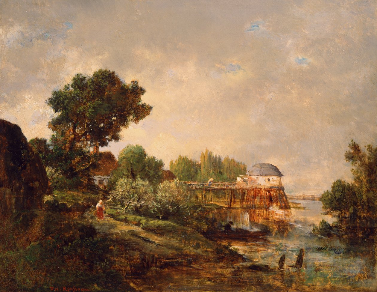 El viejo molino en Saint-Ouen, París, Francia de Pierre Etienne Theodore Rousseau