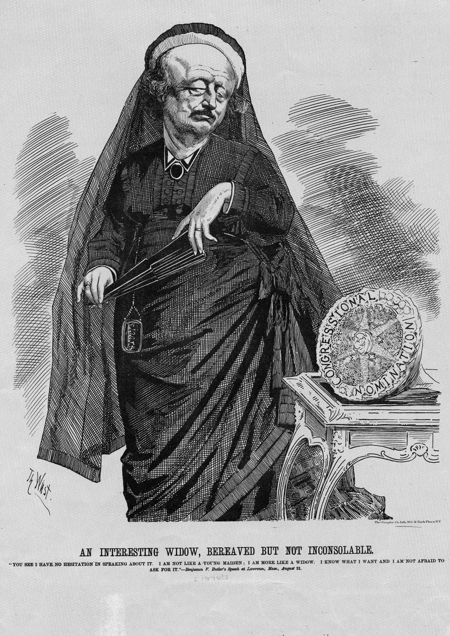 Una viuda interesante: afligida pero no inconsolable, Graphic Co. Lith, Nueva York, 1876 de Theodore Wust