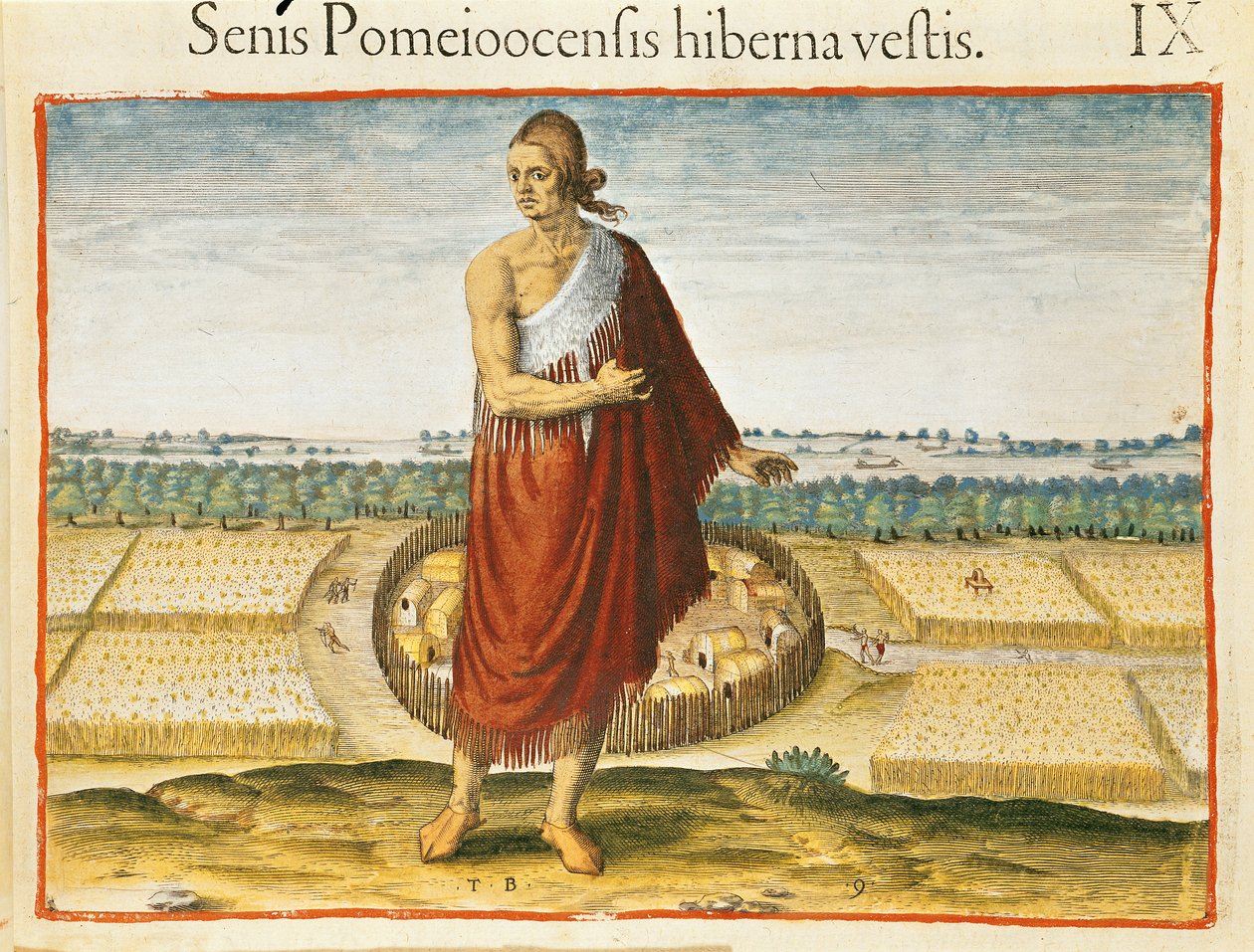 Anciano de Pomeiooc con una prenda de invierno, de 
