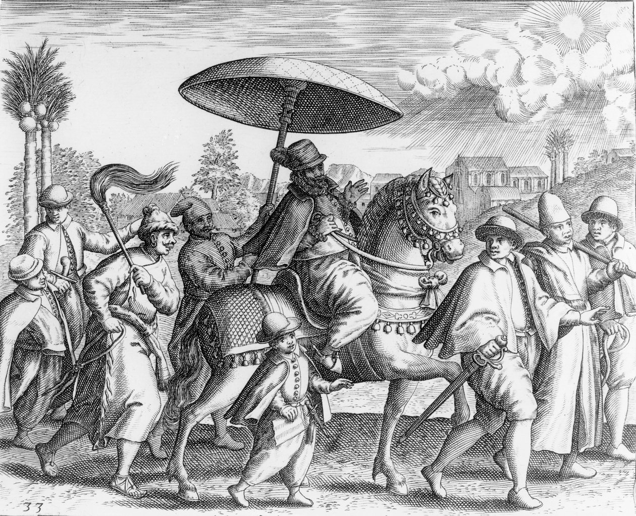 Funcionarios portugueses en India, 1599 de Theodore de Bry