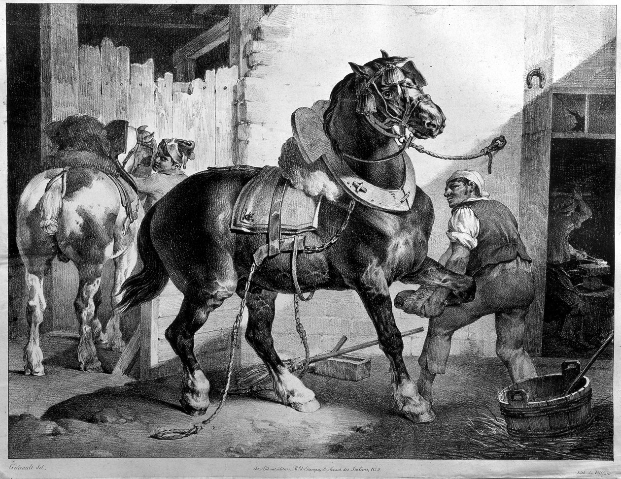 Herraje de un caballo de tiro de Theodore (after) Gericault
