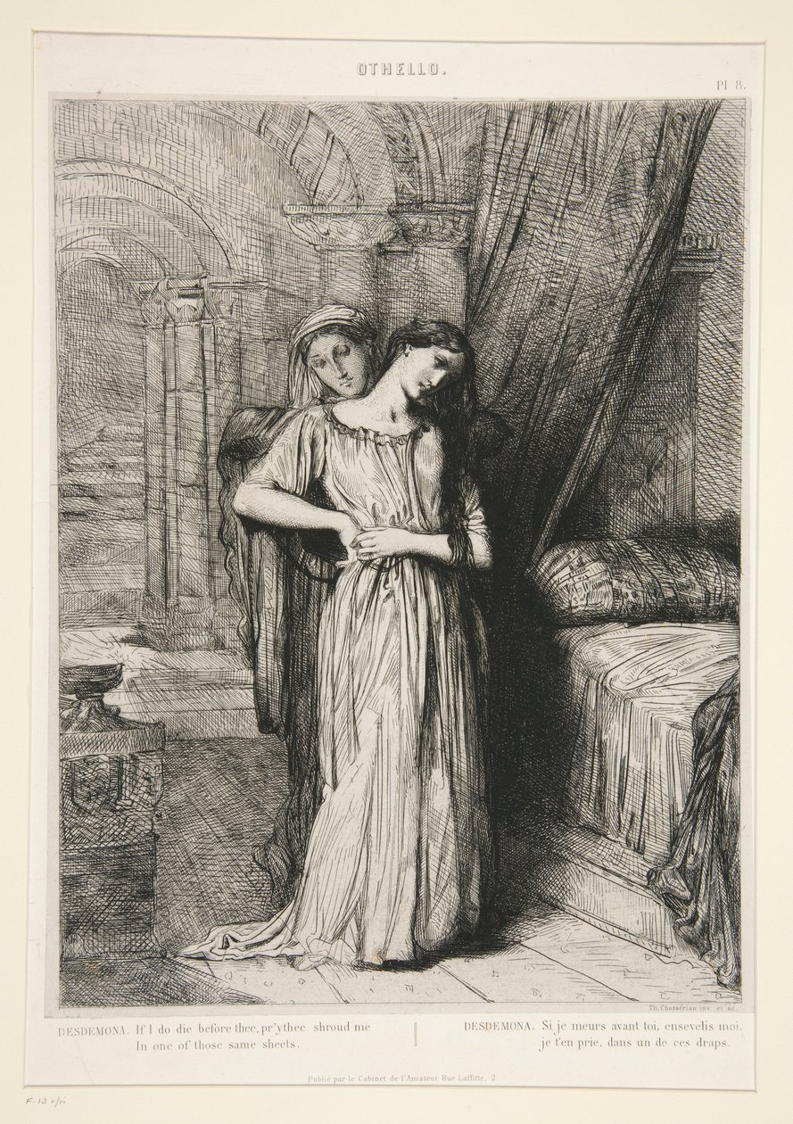 «Desdémona», lám. 8 de Otelo (acto IV, escena III) de Théodore Chassériau
