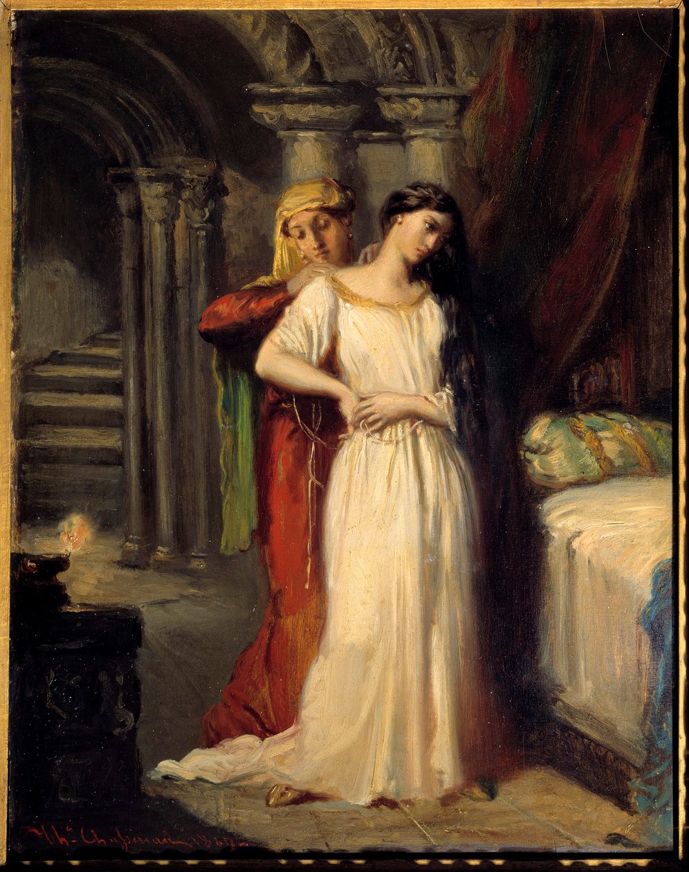 La hora de dormir de Desdémona. Ilustración para el acto IV de la obra "Otelo" de William Shakespeare de Théodore Chassériau