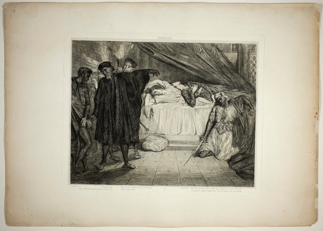 Oh perro espartano, placa quince de Otelo de Théodore Chassériau