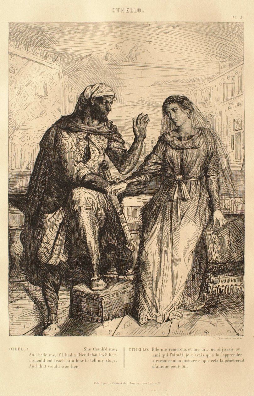 Suite de Otelo: n.º 2 (acto 1, escena 3: Otelo habla con Desdémona) de Théodore Chassériau