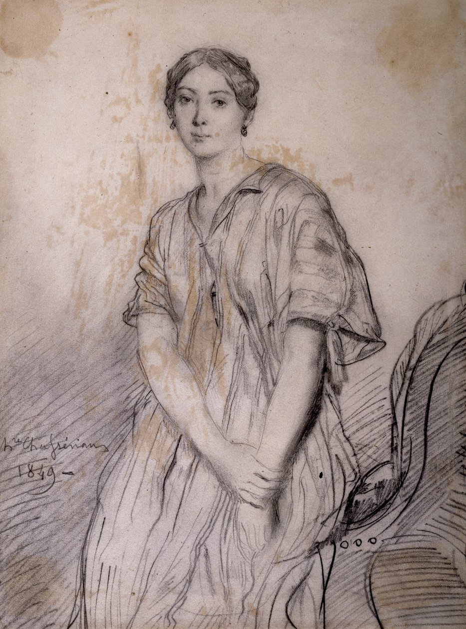 Retrato de Alice Ozy (Julie, Justine Pilloy), actriz (1820-1893) de Théodore Chassériau